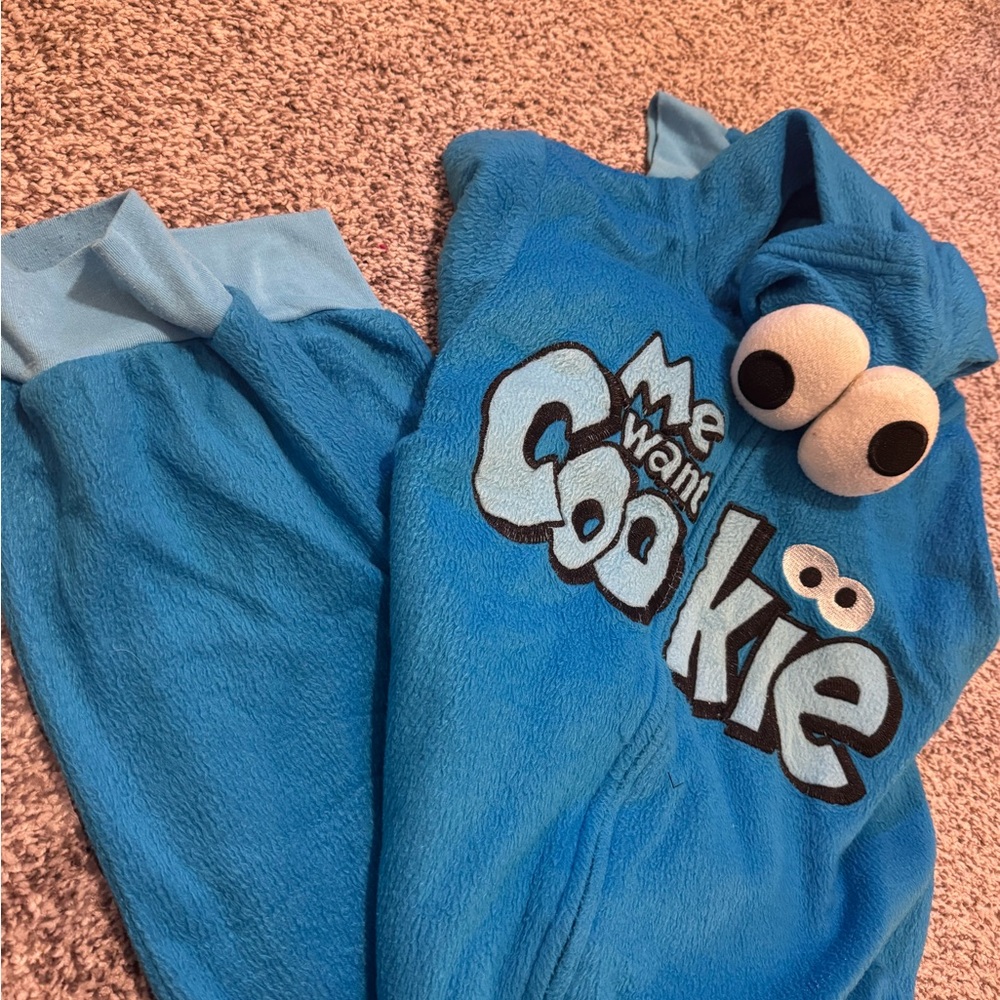 Blue Cookie Monster Costume Pajamas